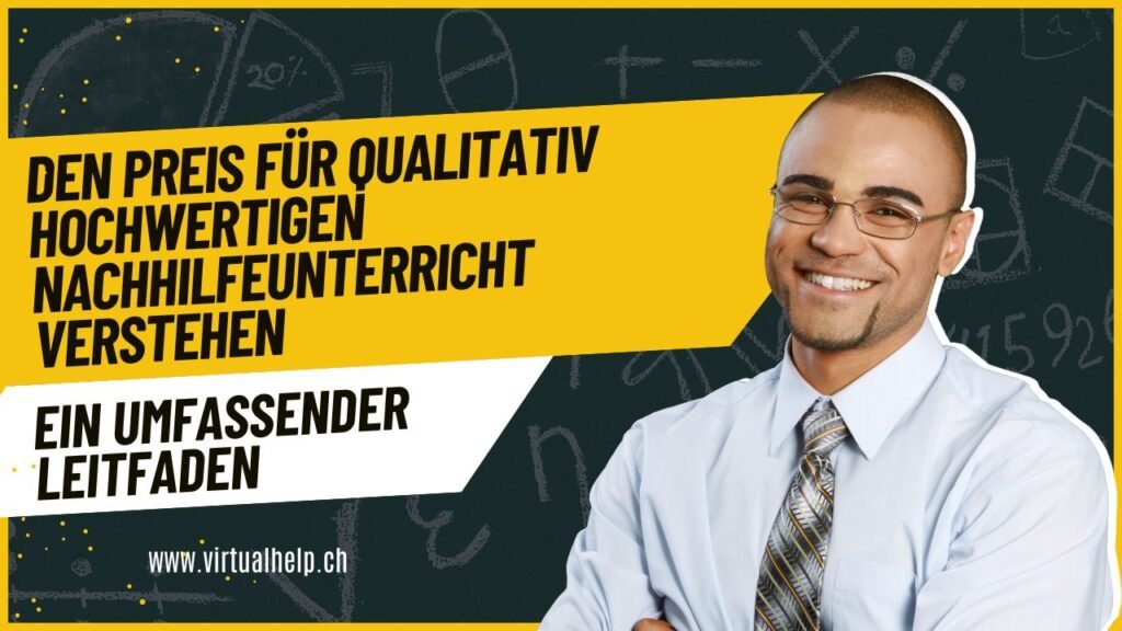 Den Preis für qualitativ hochwertigen Nachhilfeunterricht verstehen: Ein umfassender Leitfaden 1 Das Bild zeigt eine Person in formeller Kleidung, die vor einer Tafel mit mathematischen Gleichungen und Diagrammen steht. Der Vordergrundstext hebt qualitativ hochwertigen Nachhilfeunterricht hervor. Ideal für Bildungsdienstleistungen und professionelle Nachhilfeangebote.