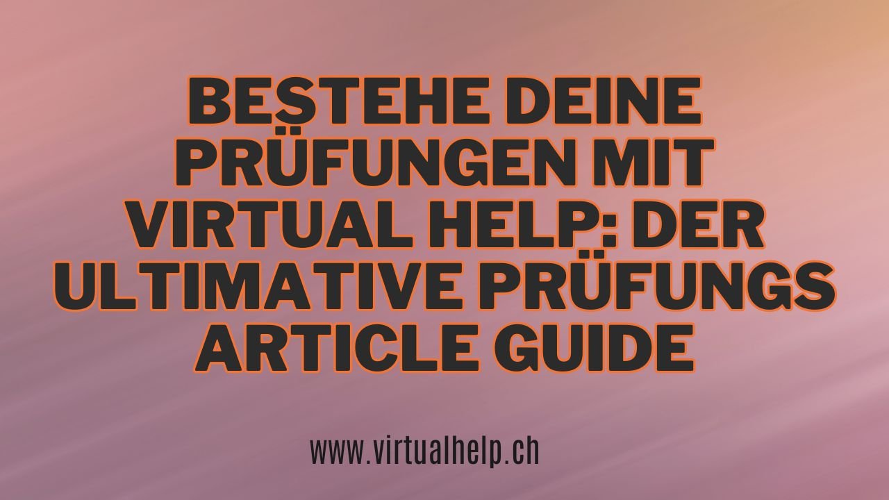 Minimalist Tutorial Event YouTube Thumbnail 63 - Bestehe deine Prüfungen mit Virtual Help: Der ultimative Prüfungs article Guide